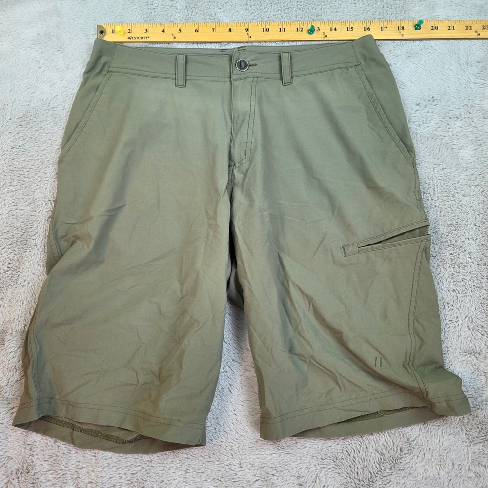 ExOfficio Sol Cool Nomad Shorts Mens 32 Technical Hiking Cargo Pockets Green